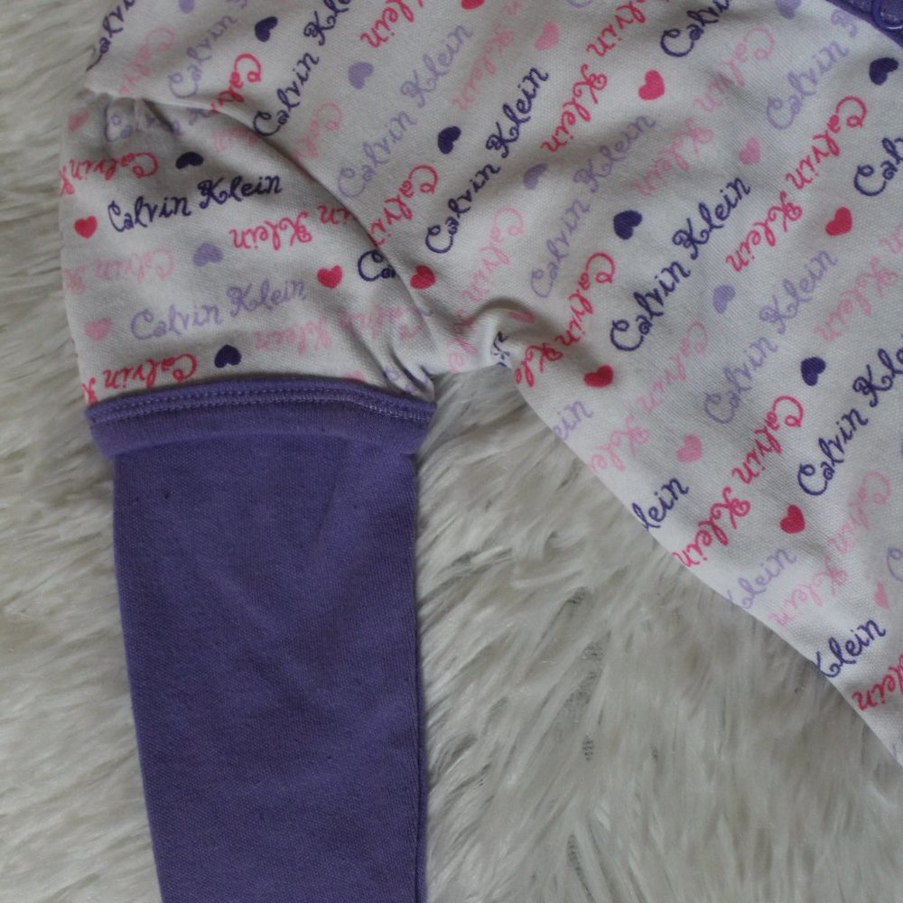 Calvin Klein Baby Girls Coverall Romper Bodysuit Signature CK Logo, 3-6M strechi - Picture 3 of 7